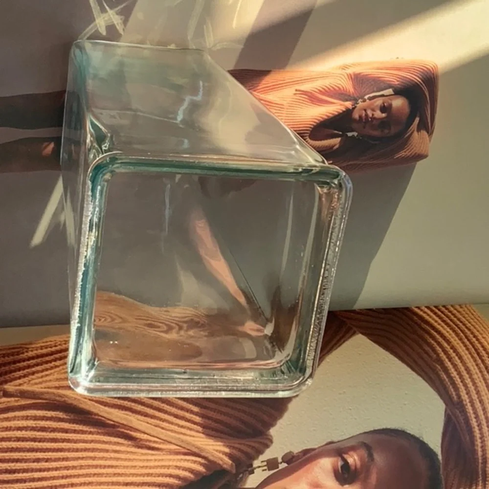 Tall Square glass vase TALL GLASS VASE